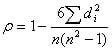 spearman rank correlation